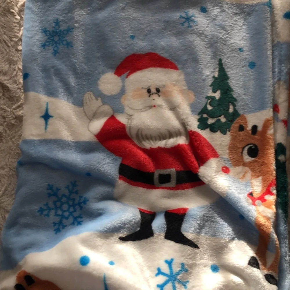 Rudolph Red Nosed Reindeer Soft Plush Throw Blanket